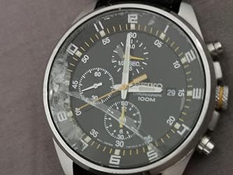 Seiko Chronograph Herren-Uhr Edelstahl mit Lederband SNDC89P2 : Seiko ...